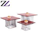 Dessert Display Stand Supplier - Clear Glass Plates Silver Cupcake Set