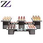 Food Stand Supplier - Black Base White Tray Wedding Buffet Tableware