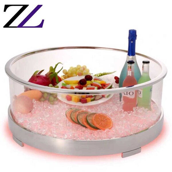 Food Display Stand Factory - Led Acrylic Seafood Ice Display Table