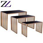 Buffet Display Table Manufacturer - Round Mirrored Glass Banquet Restaurant