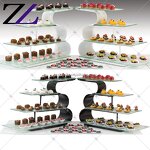 Food Stand Manufacturer - 4-Tier Rose Gold Copper Glass Platters