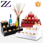 Acrylic Display Stand Factory - Mirror Cube Clear 3 Step Buffet Riser