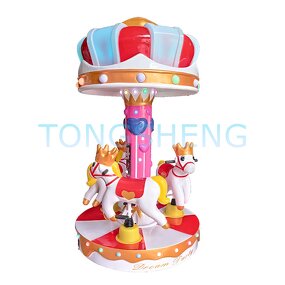 Carousel Ride Manufacturer - 3 Person Kids Rotating Horse Amusement Ride