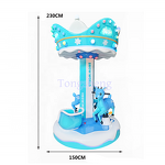 Kiddie Ride Manufacturer - 3 Players Mini Fiber Glass Carousel Ride