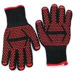 Aramid Oven Mitts Manufacturer - 932F Red Silicone BBQ Grill Gloves