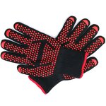 Aramid Oven Mitts Manufacturer - 932F Red Silicone BBQ Grill Gloves