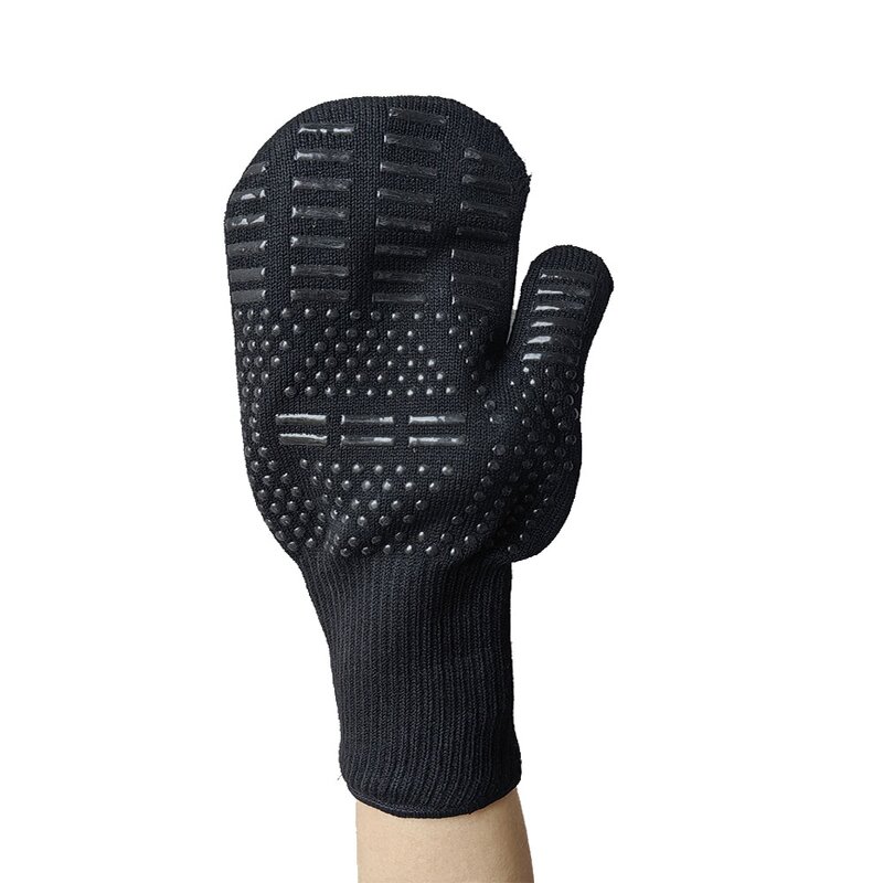 Oven Mitts Manufacturer - Black with Soft Quilted Cotton Lining Printed