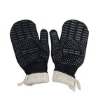 Oven Mitts Manufacturer - Black with Soft Quilted Cotton Lining Printed