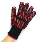 Aramid Oven Mitts Manufacturer - 932F Red Silicone BBQ Grill Gloves