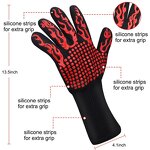BBQ Gloves Manufacturer - Custom Logo Non slip Silicone Coated 932F