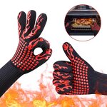 BBQ Gloves Manufacturer - Custom Logo Non slip Silicone Coated 932F