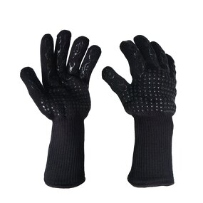 Heat Resistant Gloves Manufacturer - Aramid 1414 Red Black Silicone Custom