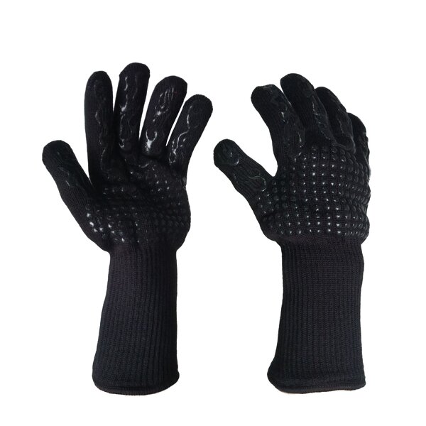 Heat Resistant Gloves Manufacturer - Aramid 1414 Red Black Silicone Custom