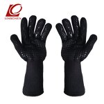 Heat Resistant Gloves Manufacturer - Aramid 1414 Red Black Silicone Custom