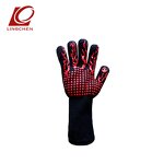 Heat Resistant Gloves Manufacturer - Aramid 1414 Red Black Silicone Custom
