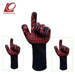 Heat Resistant Gloves Manufacturer - Aramid 1414 Red Black Silicone Custom