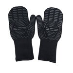 Oven Mitts Manufacturer - Black with Soft Quilted Cotton Lining Printed