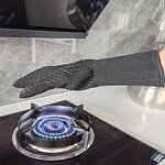 Oven Mitts Manufacturer - Black with Soft Quilted Cotton Lining Printed