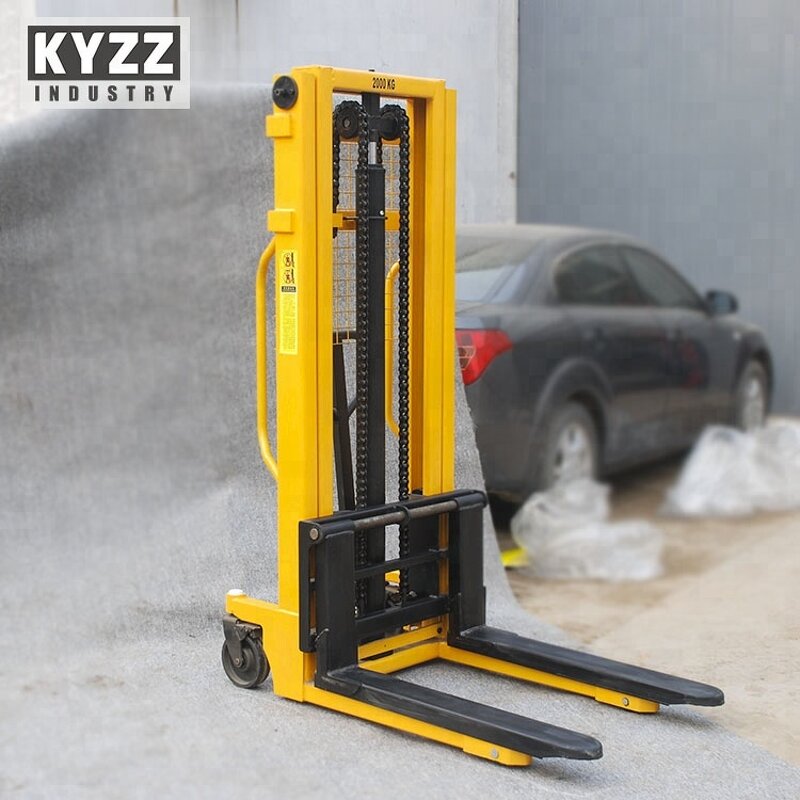 Manual Forklift Manufacturer - Double Fork Hydraulic Pallet Stacker