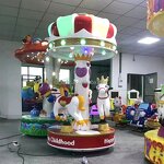 Carousel Ride Manufacturer - Coin Operated Mini 3 People Merry Go Round