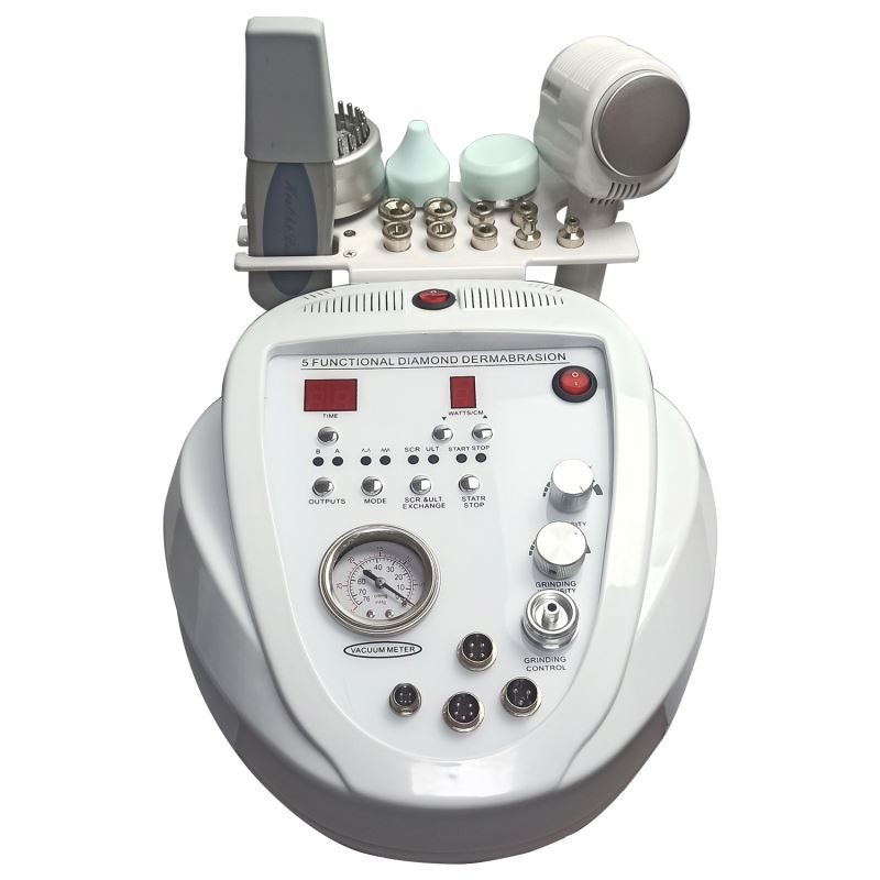 5 in 1 Multifunction Beauty Salon Equipment Facial Machine with Microdermabrasion/skin Scrubber/micro Current/hot Cold Hammer