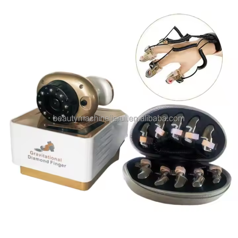 Professional Far Infrared EMS RF Magic Gravitational Diamond Finger Body Massage Beauty Device for Face Lifting