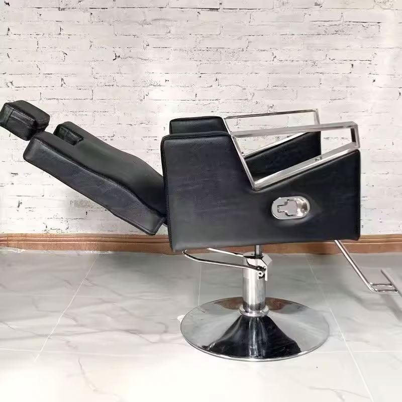 High Quality Black Metal Frame Salon Furniture Styling Hairdressing Chair ury Barber Shop Custom Chair
