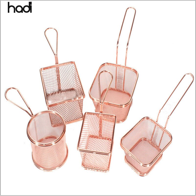 French Fries Basket Manufacturer - Modern Rectangular Rose Gold Holder