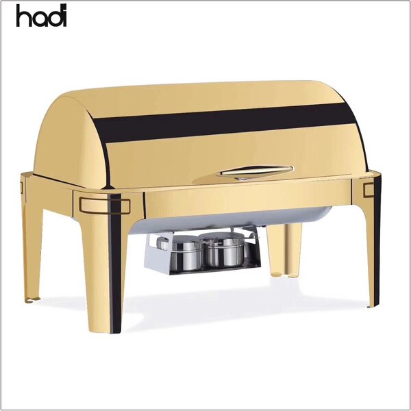 Chafing Dish Manufacturer - Commercial Luxury Oblong Full Gold Electric