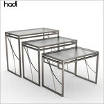 Buffet Table Manufacturer - Wedding Rectangular Black Tempered Glass Top