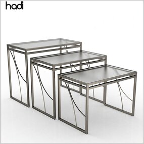 Buffet Table Manufacturer - Wedding Rectangular Black Tempered Glass Top