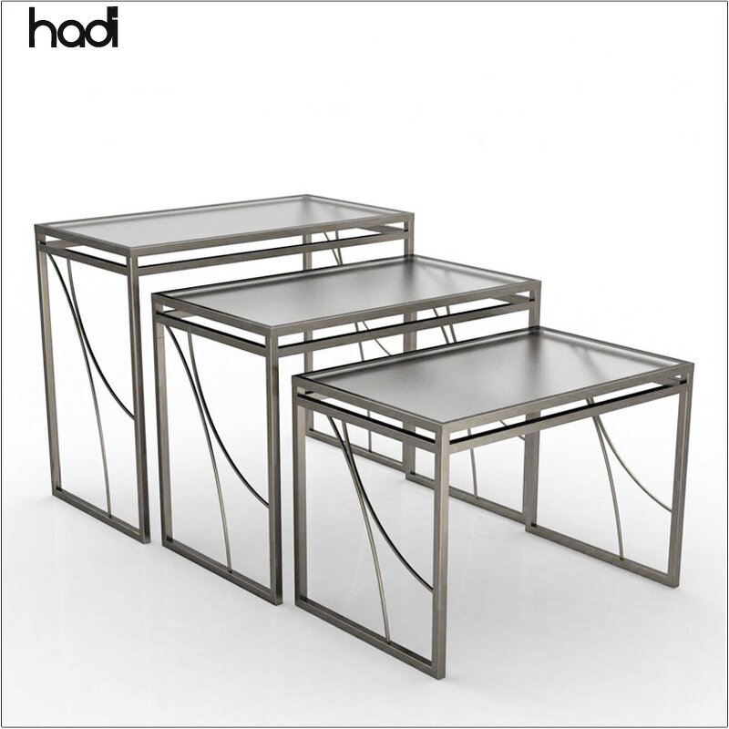 Buffet Table Manufacturer - Wedding Rectangular Black Tempered Glass Top