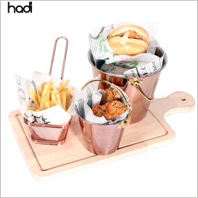 French Fries Basket Manufacturer - Mini Rose Gold Serving Basket Utensil