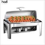Chafing Dish Manufacturer - Roll Top Rectangle Stainless Gold Set