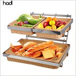 Bread Basket Manufacturer - Wholesale 2 Tier Rattan Wicker Display Stand