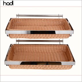 Bread Basket Manufacturer - Wholesale 2 Tier Rattan Wicker Display Stand