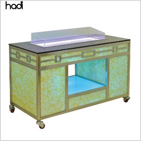 Mobile Buffet Table Manufacturer - High-Duty Induction LED Marble Top