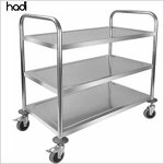 Kitchen Serving Trolley Manufacturer - Guangzhou 3-Tier Stainless Steel
