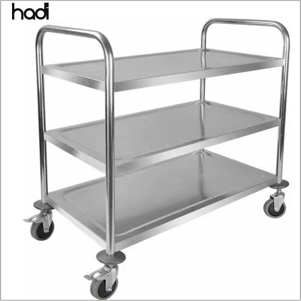 Kitchen Serving Trolley Manufacturer - Guangzhou 3-Tier Stainless Steel