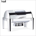 Chafing Dish Manufacturer - Roll Top Rectangle Stainless Gold Set