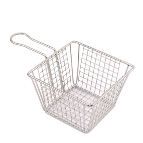 French Fries Basket Manufacturer - Cheap Square Silver Stainless Steel