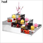 Buffet Stand Manufacturer - Glass Elevation 3 Tier High Tea Stand