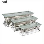 Buffet Riser Manufacturer - Modern Glass Top Elevation Display Stand