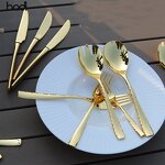 Cutlery Set Manufacturer - Free Customized Logo Gold Stainless Steel