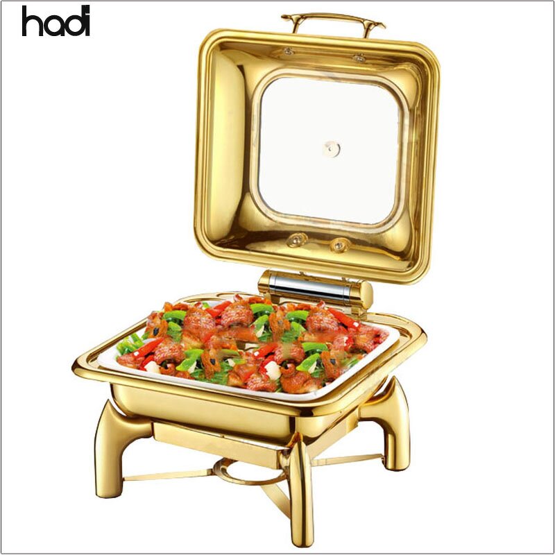 Chafing Dish Manufacturer - Luxury Modern Roll Top Glass Lid Serving
