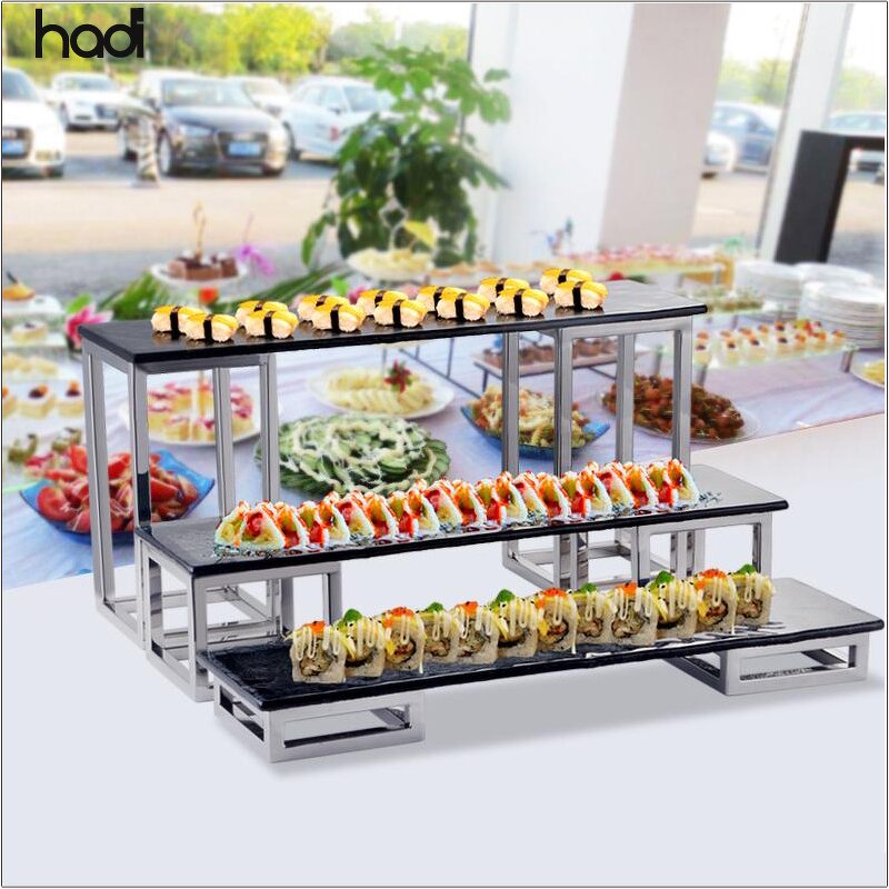Buffet Stand Manufacturer - Glass Elevation 3 Tier High Tea Stand