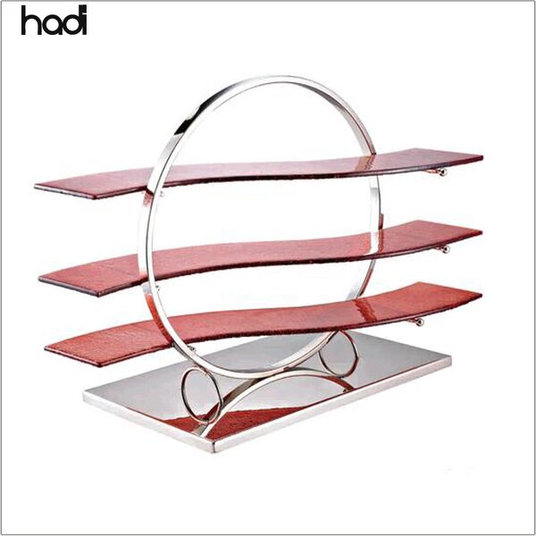 Buffet Display Stand Manufacturer - Wedding Food Rack with Red Tray