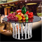Food Display Manufacturer - Luxury Golden Dessert Commercial Food Stand