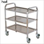 Serving Trolley Manufacturer - Foldable Stainless Steel 3 Tier Trolley