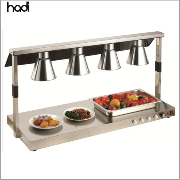 Food Warmer Lamp Manufacturer - Stainless Steel 4 Tanks Station Heat Lamp